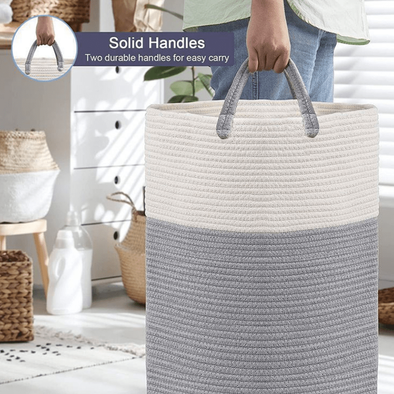 64L Large Rope Storage Basket for Blankets