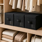 Set of 3 Large Fabric Storage Boxes with Lids