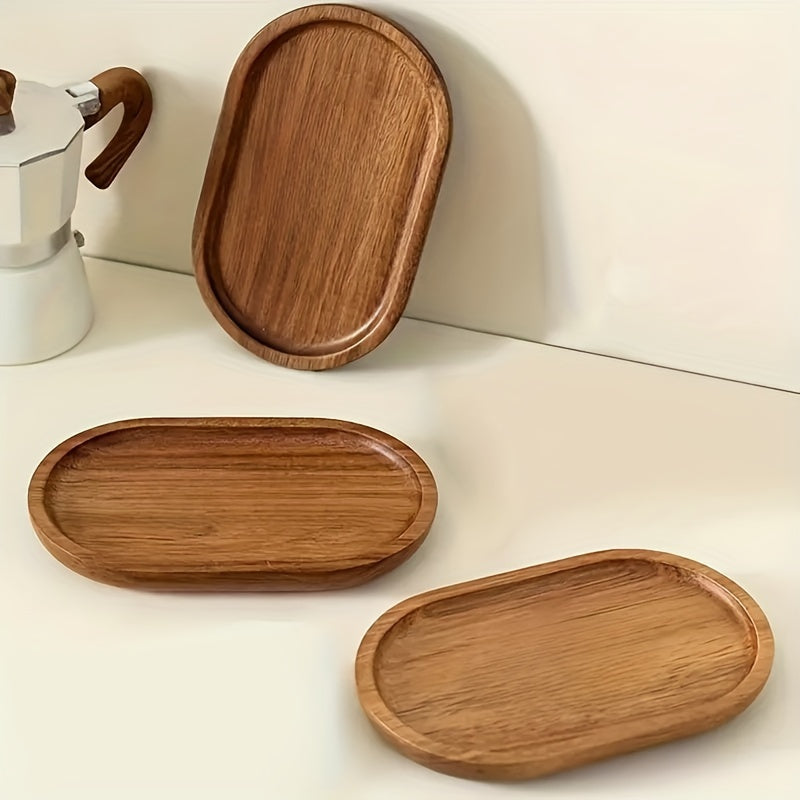 Japanese-Style Oval Wooden Tray