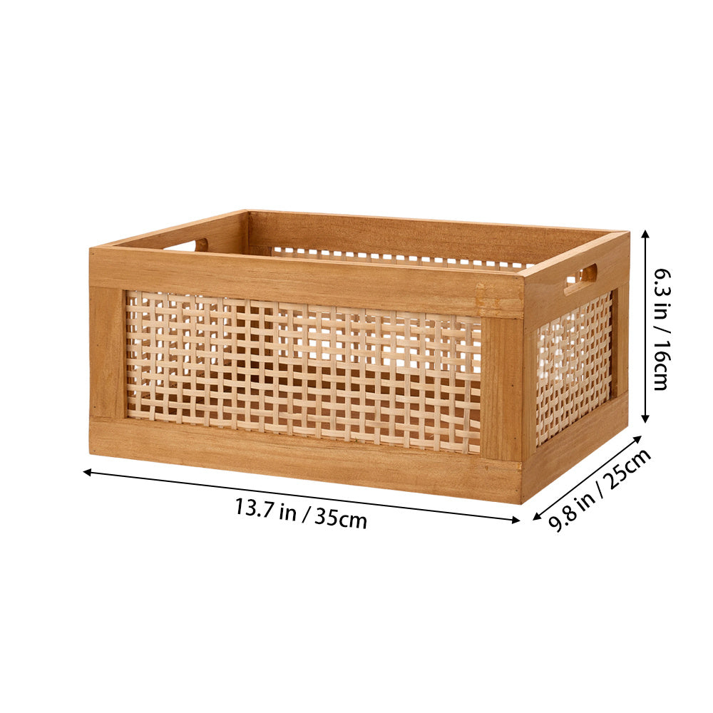 Vintage Multipurpose Wooden Countertop Basket