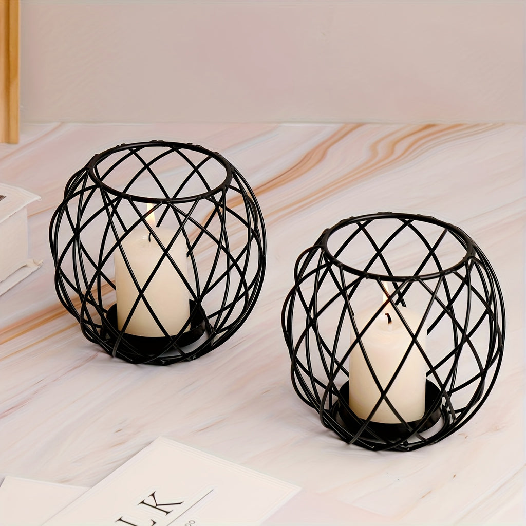 Elegant Metal Geometric Candle Holder