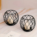 Elegant Metal Geometric Candle Holder