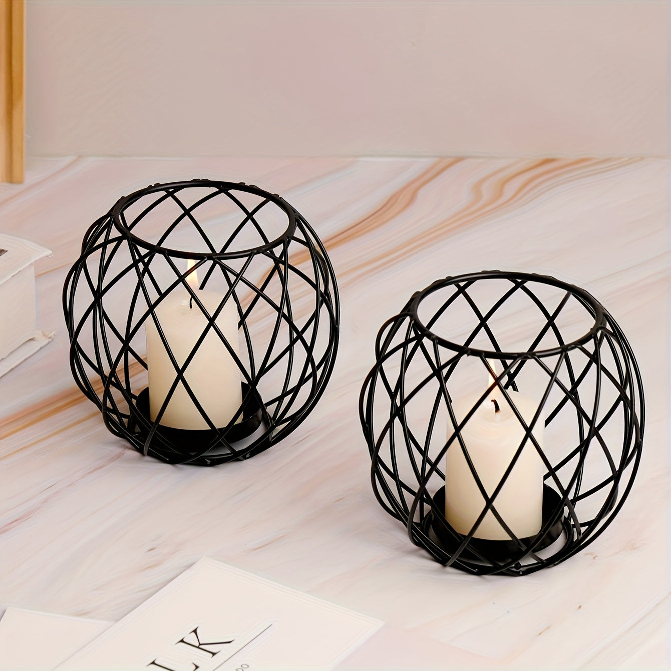 Elegant Metal Geometric Candle Holder
