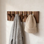 6-Hook Piano Key Wall-Mounted Wooden Coat Rack