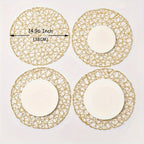 Set of 6 Modern Hollow Woven Round Placemats