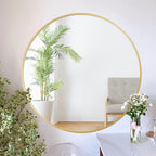 80cm Gold Round Wall Mirror