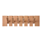 6-Hook Piano Key Wall-Mounted Wooden Coat Rack