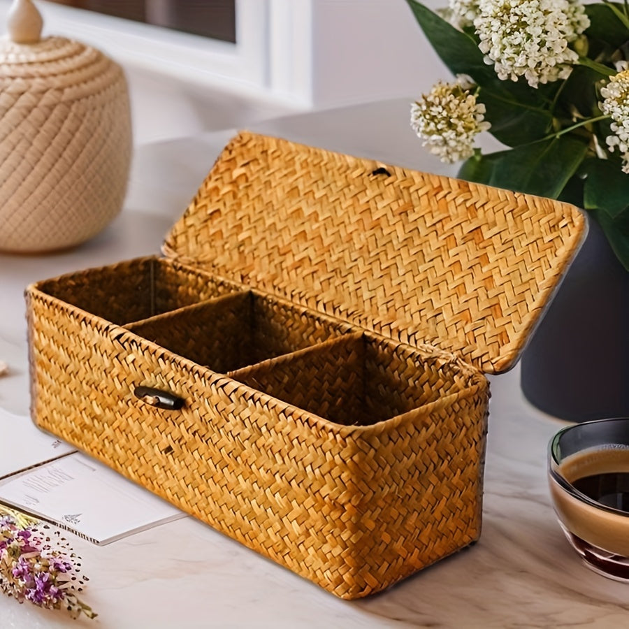 Woven Decorative Storage Box with Lid