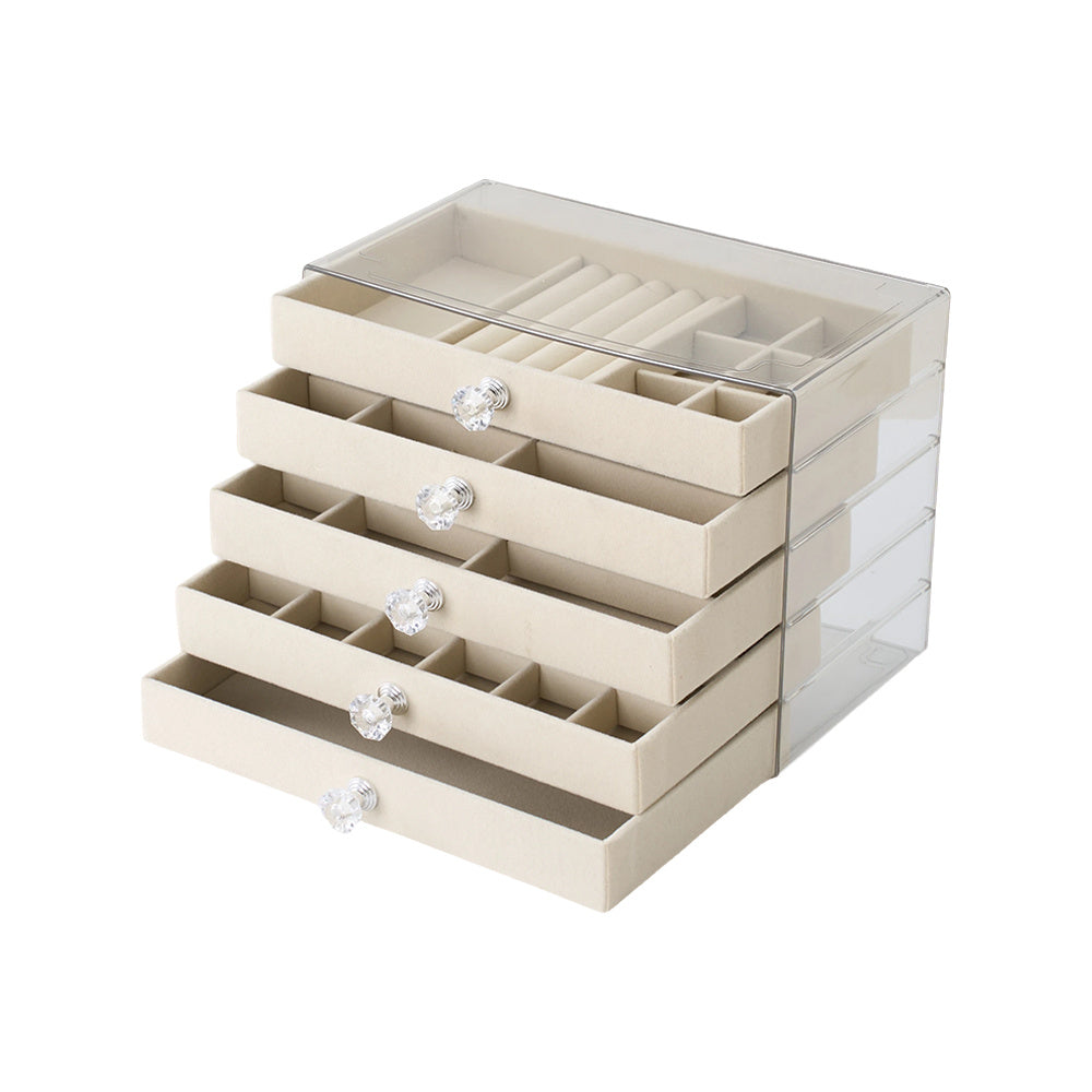 Clear 5-Drawer Jewellery Display Organiser