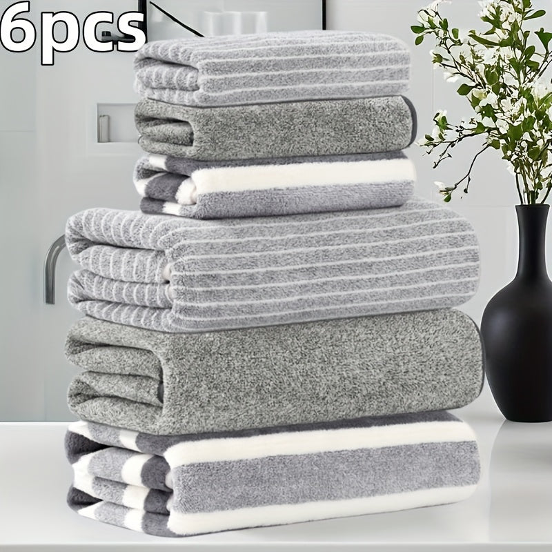 6-Piece Coral Towel Set – 3 Bath & 3 Hand Towels