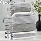 6-Piece Coral Towel Set – 3 Bath & 3 Hand Towels