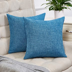 Set of 2 Solid Linen Cushion Covers – 45x45cm
