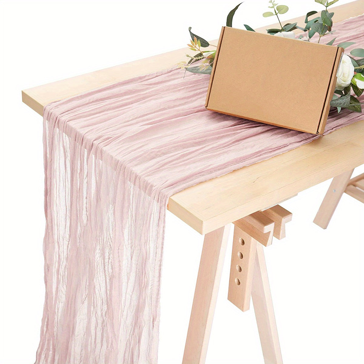 Crinkled Polyester Gauze Table Runner