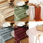 Crinkled Polyester Gauze Table Runner