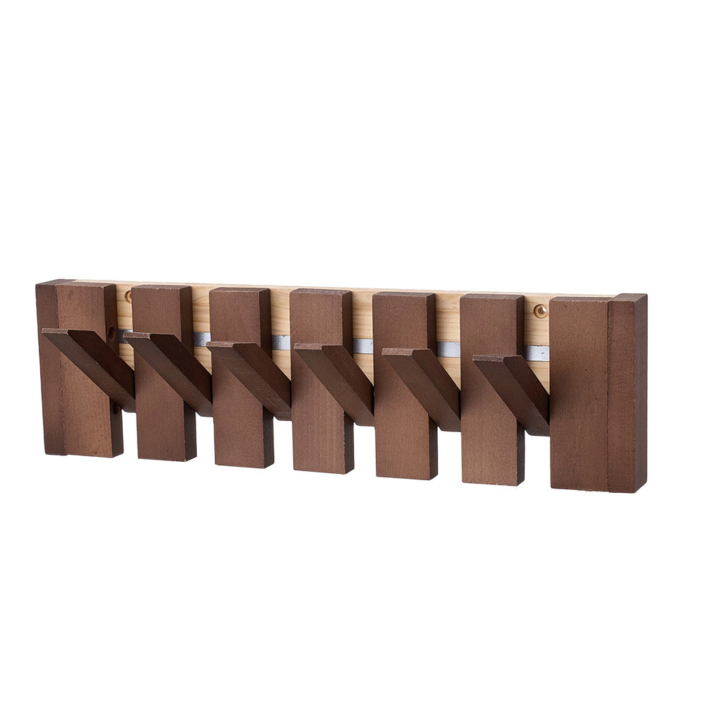 6-Hook Piano Key Wall-Mounted Wooden Coat Rack