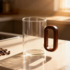 360ml Borosilicate Glass with Wooden Handle