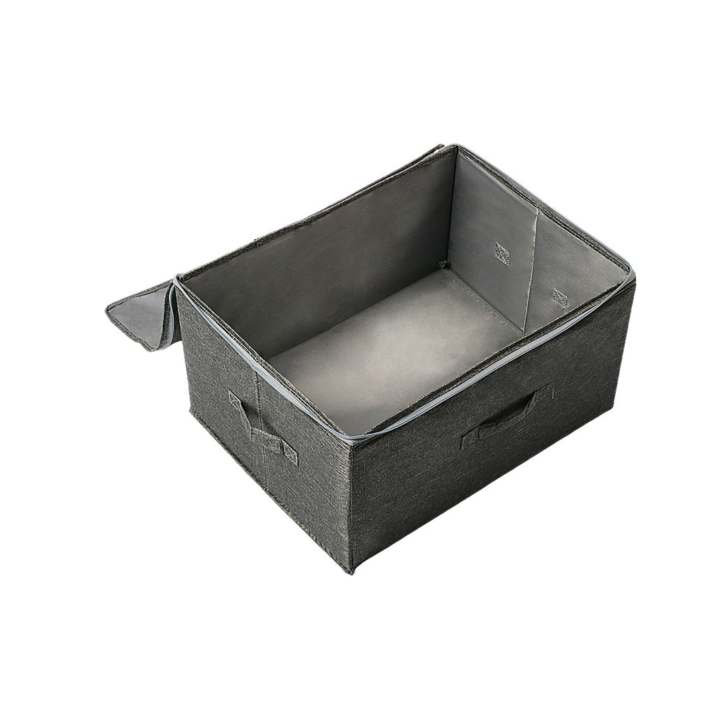 Set of 4 Large Foldable Canvas Storage Boxes with Lids