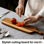 Acacia Wood Charcuterie Board with Handles – Set of 2