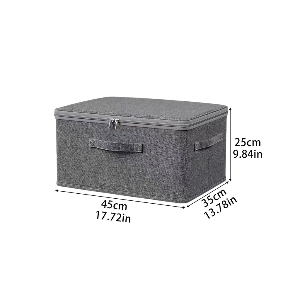 Set of 4 Large Foldable Canvas Storage Boxes with Lids