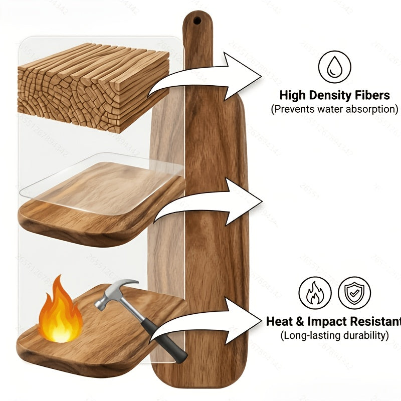 Acacia Wood Charcuterie Board with Handles – Set of 2