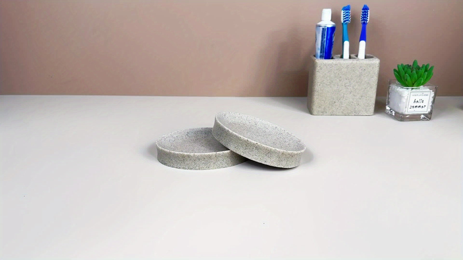 Marble-Effect Resin Soap Dish