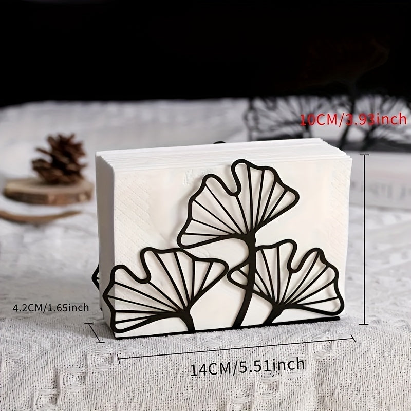 Ginkgo Leaf Metal Napkin Holder