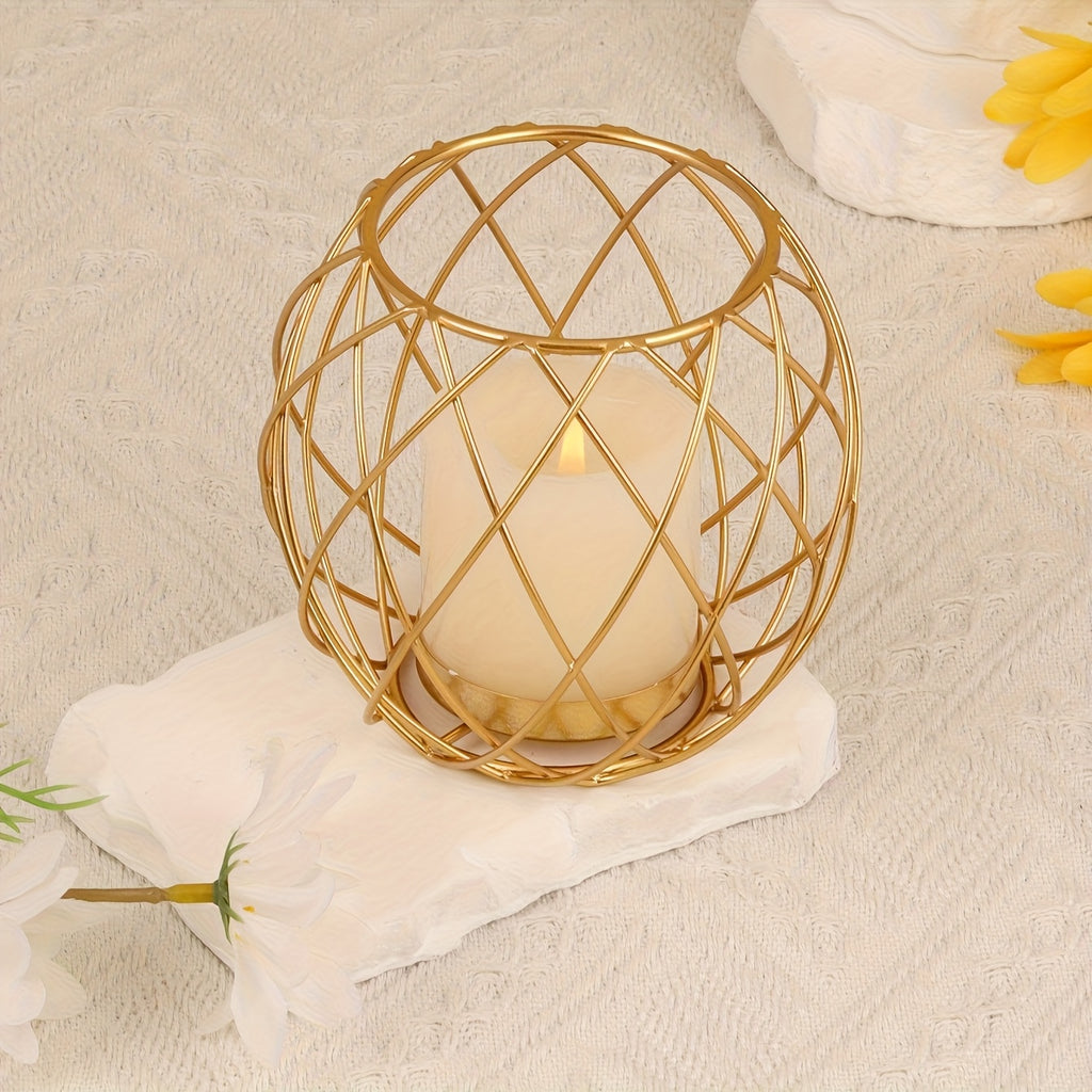 Elegant Metal Geometric Candle Holder
