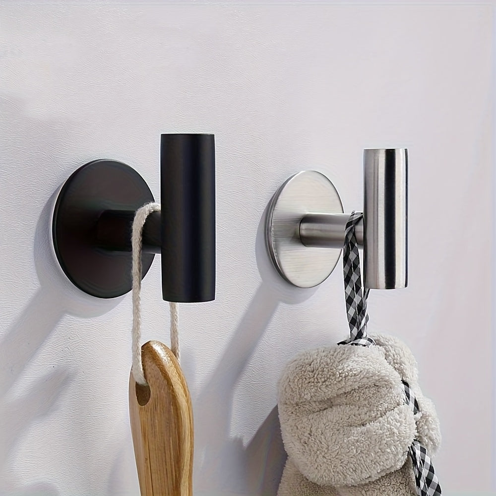 2 Heavy-Duty Adhesive Stainless Steel Hooks