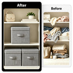 Set of 3 Large Fabric Storage Boxes with Lids