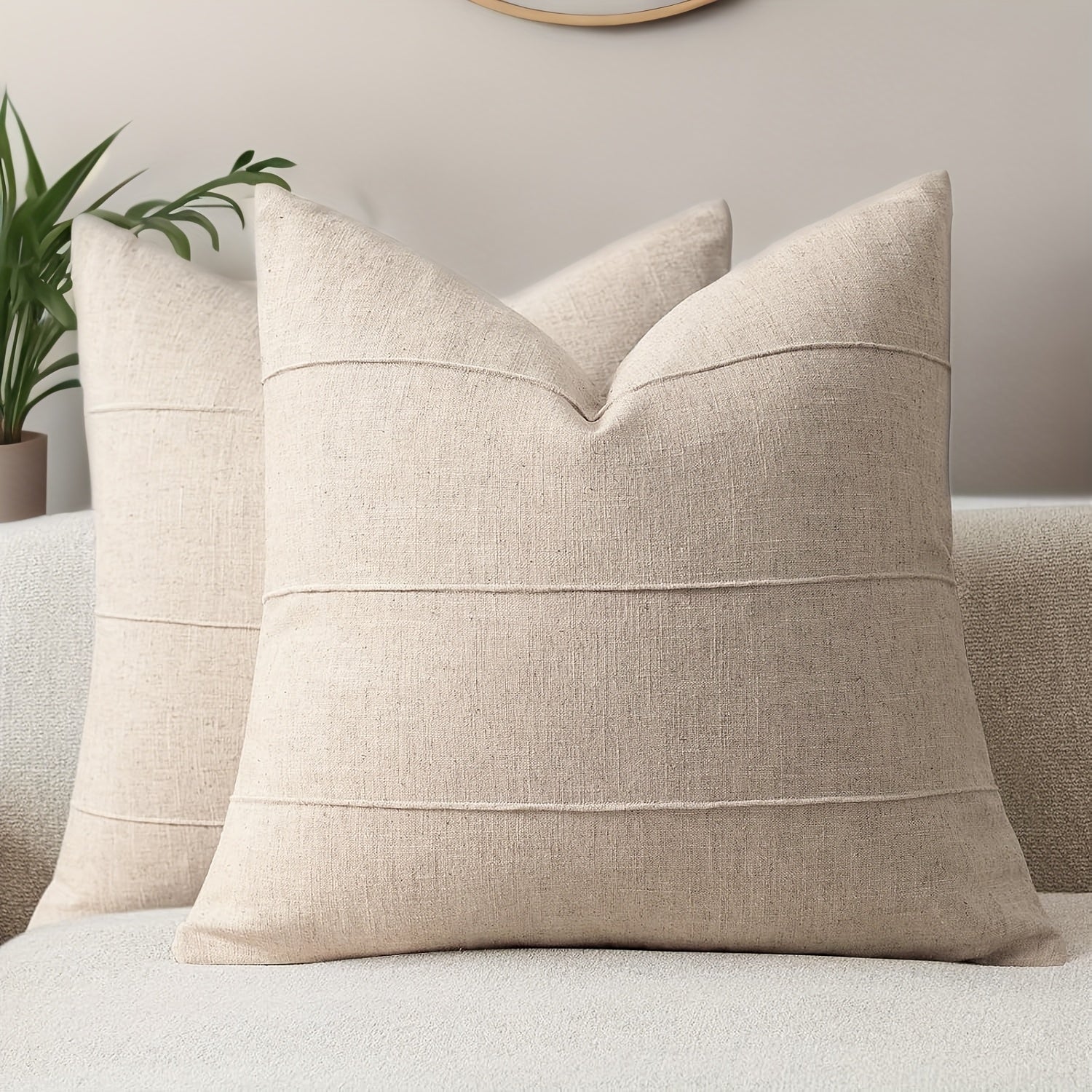 Set of 2 Striped Linen Pillowcases