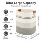 Large Cotton Rope Storage Basket with Handles