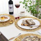 Set of 6 Modern Hollow Woven Round Placemats