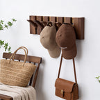 6-Hook Piano Key Wall-Mounted Wooden Coat Rack