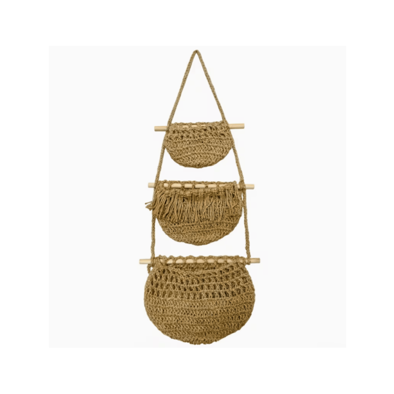 3-Tier Boho Braided Rope Wall Organiser