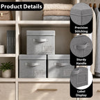 Set of 3 Large Fabric Storage Boxes with Lids