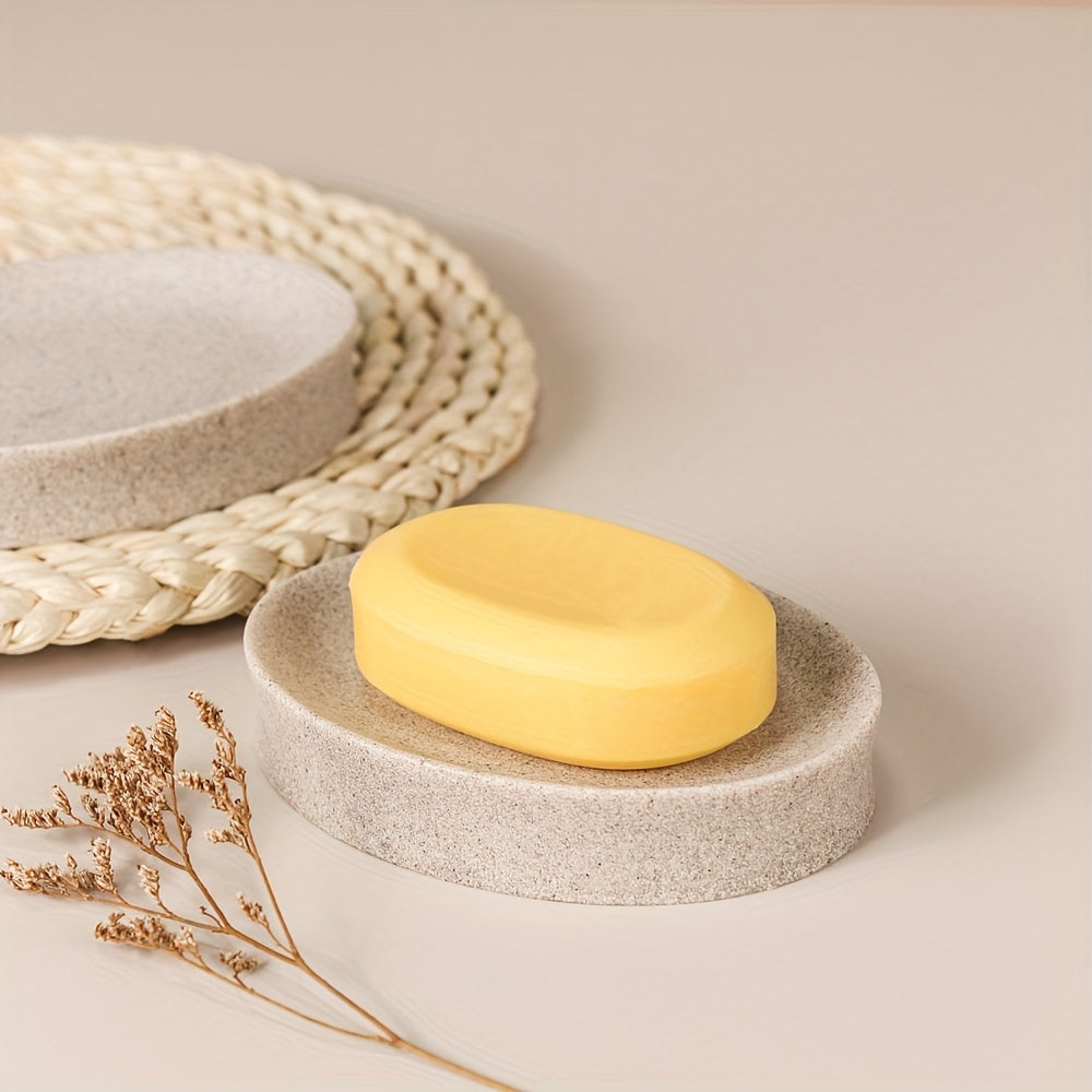 Marble-Effect Resin Soap Dish