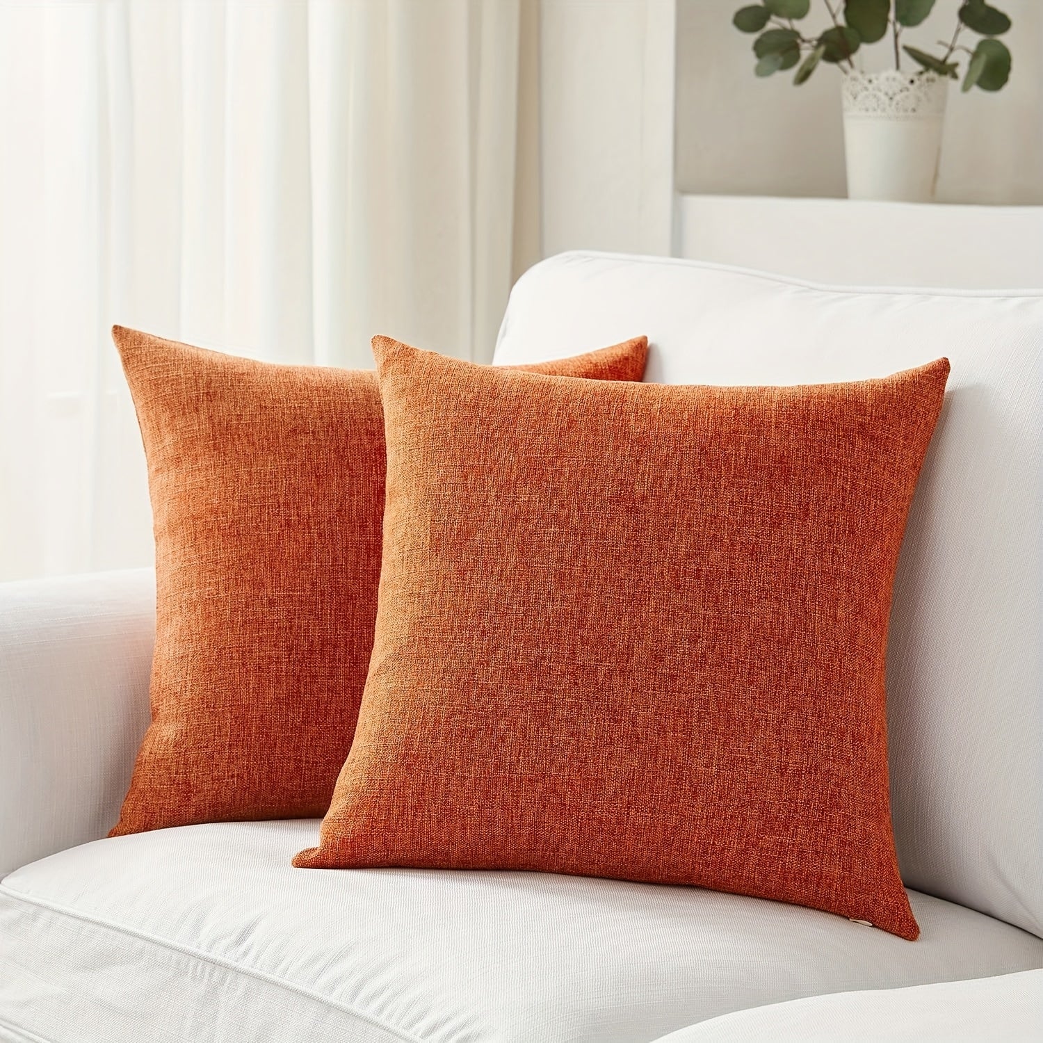 Set of 2 Solid Linen Cushion Covers – 45x45cm