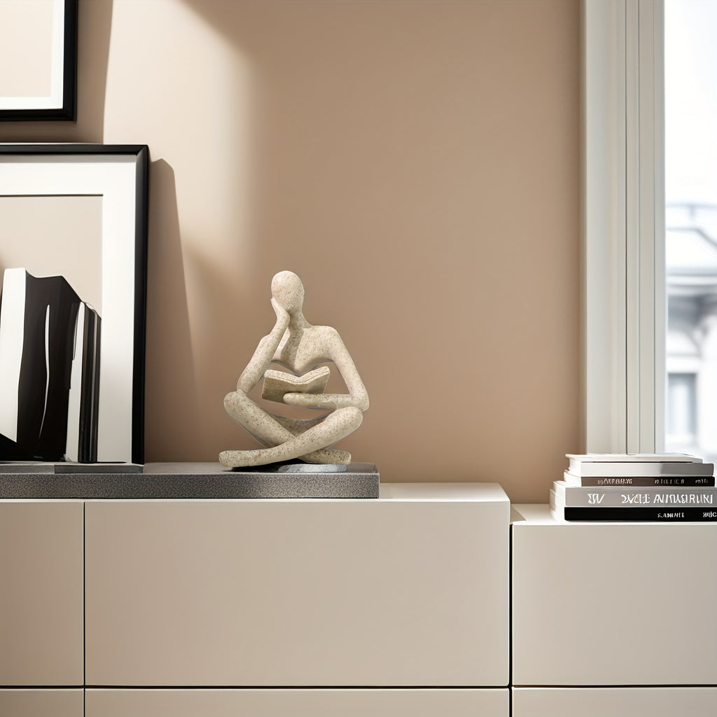 Reading Thinker Sandstone Abstract Art Statue