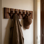 6-Hook Piano Key Wall-Mounted Wooden Coat Rack