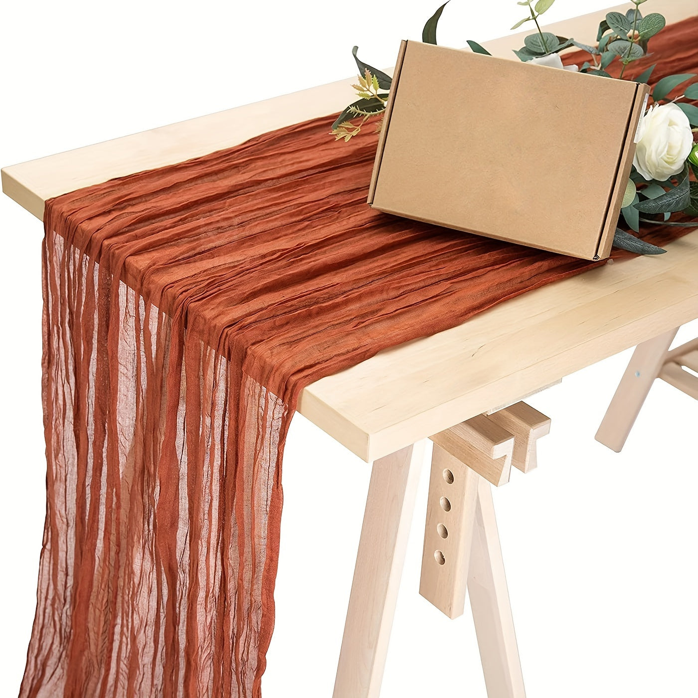 Crinkled Polyester Gauze Table Runner