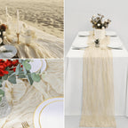 Crinkled Polyester Gauze Table Runner