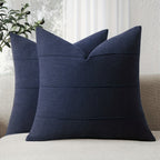 Set of 2 Striped Linen Pillowcases