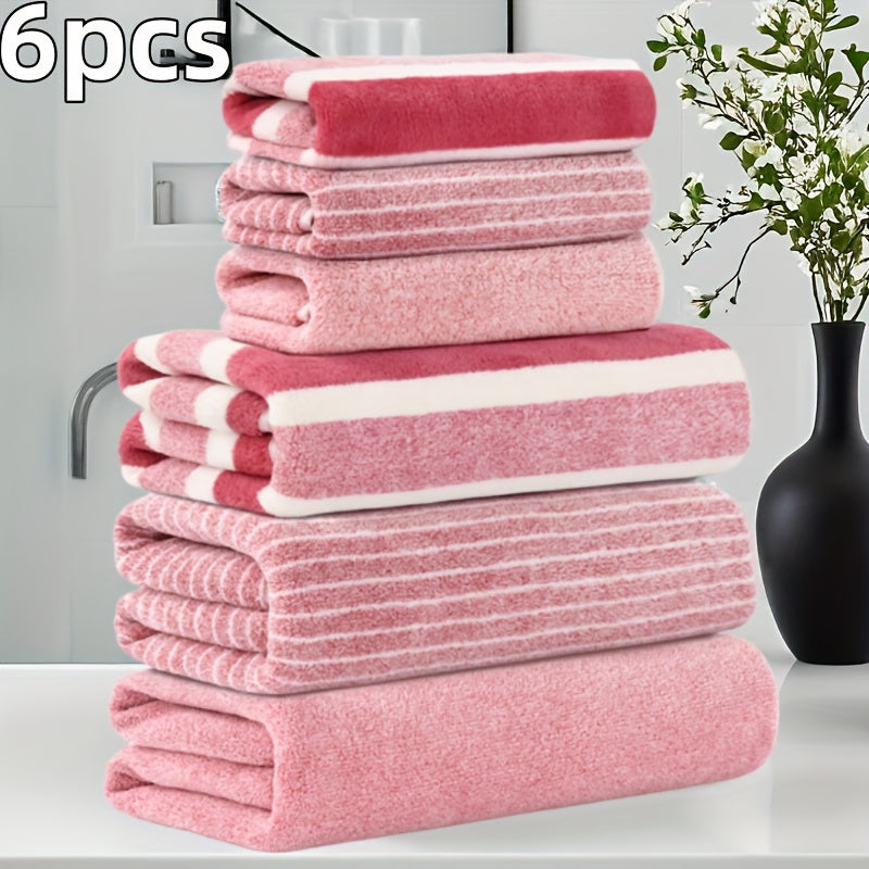 6-Piece Coral Towel Set – 3 Bath & 3 Hand Towels