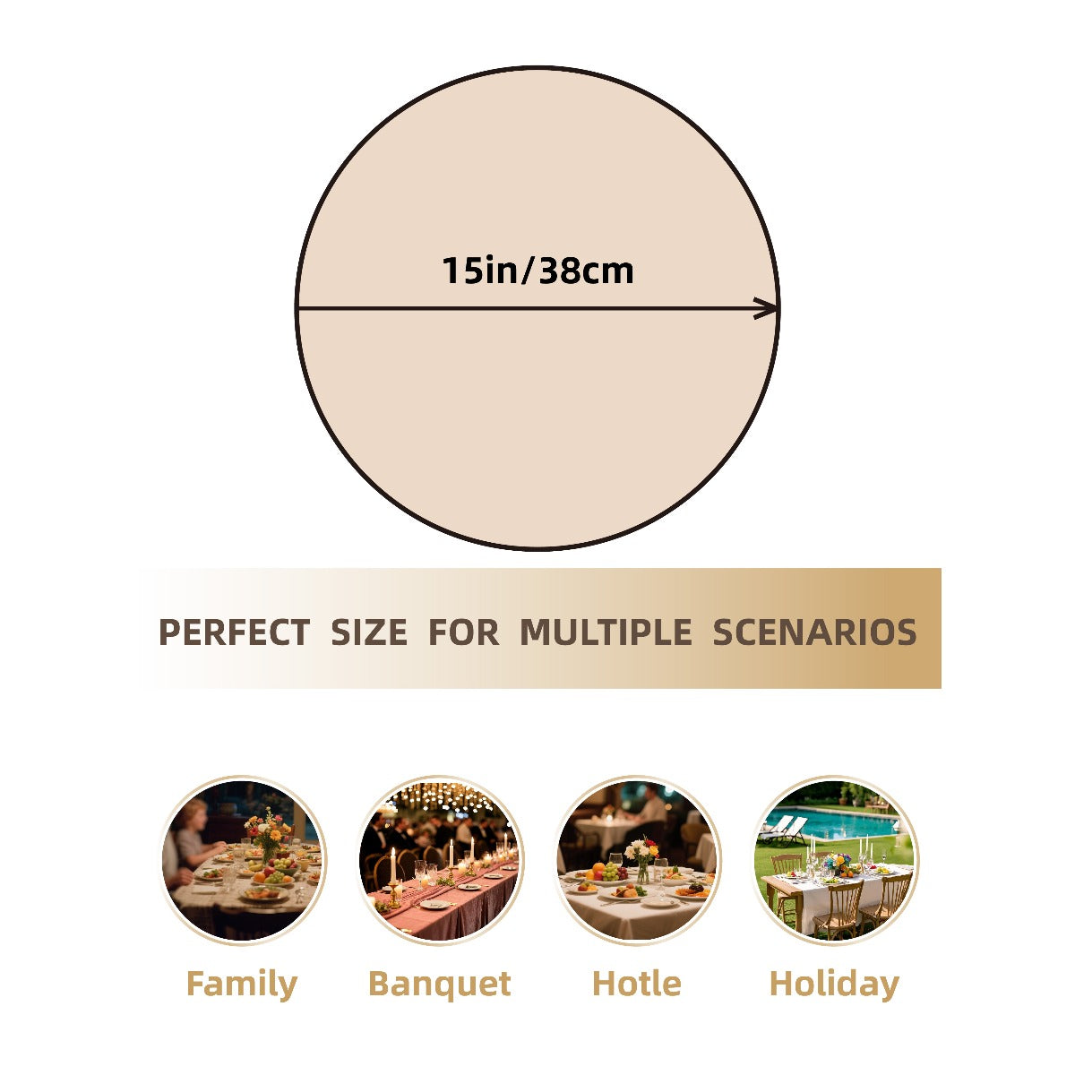 Bohemian Round Solid Colour Placemats – Set of 2, 4 or 8