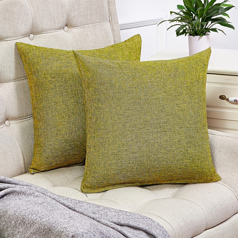 Set of 2 Solid Linen Cushion Covers – 45x45cm