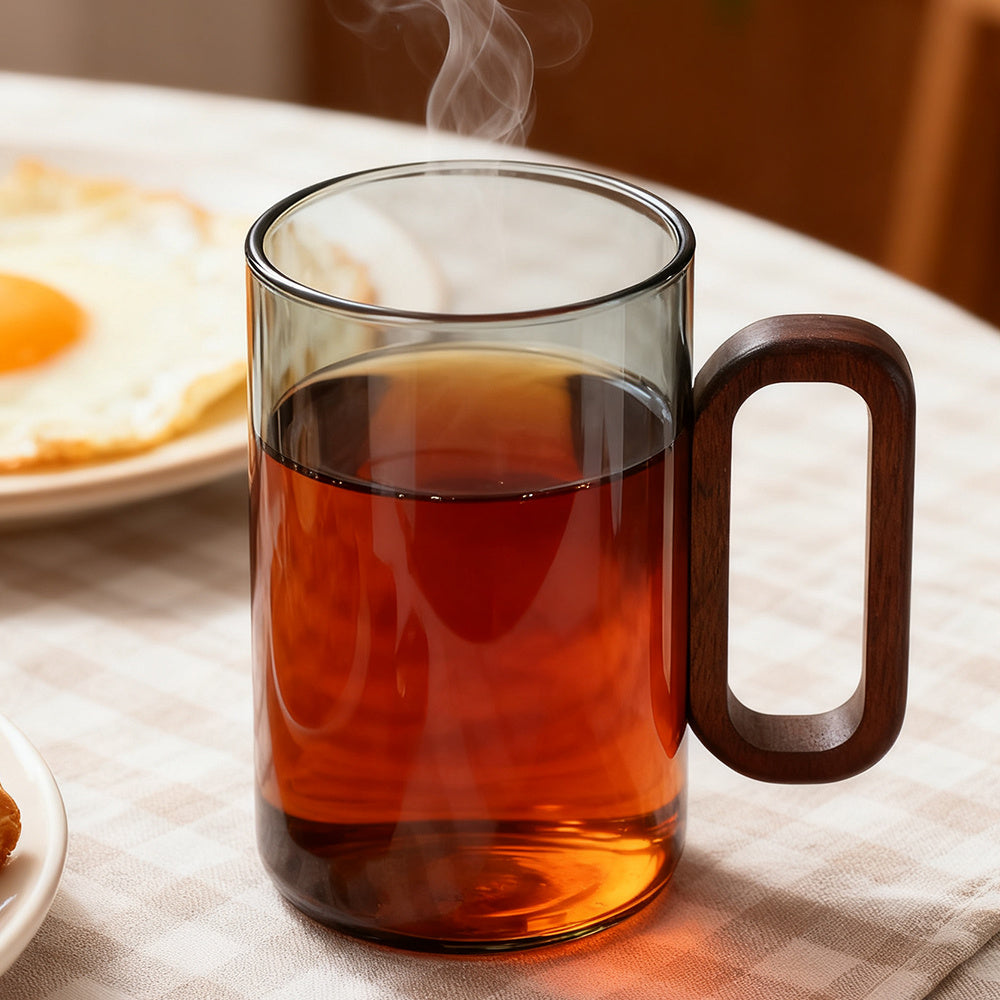 360ml Borosilicate Glass with Wooden Handle