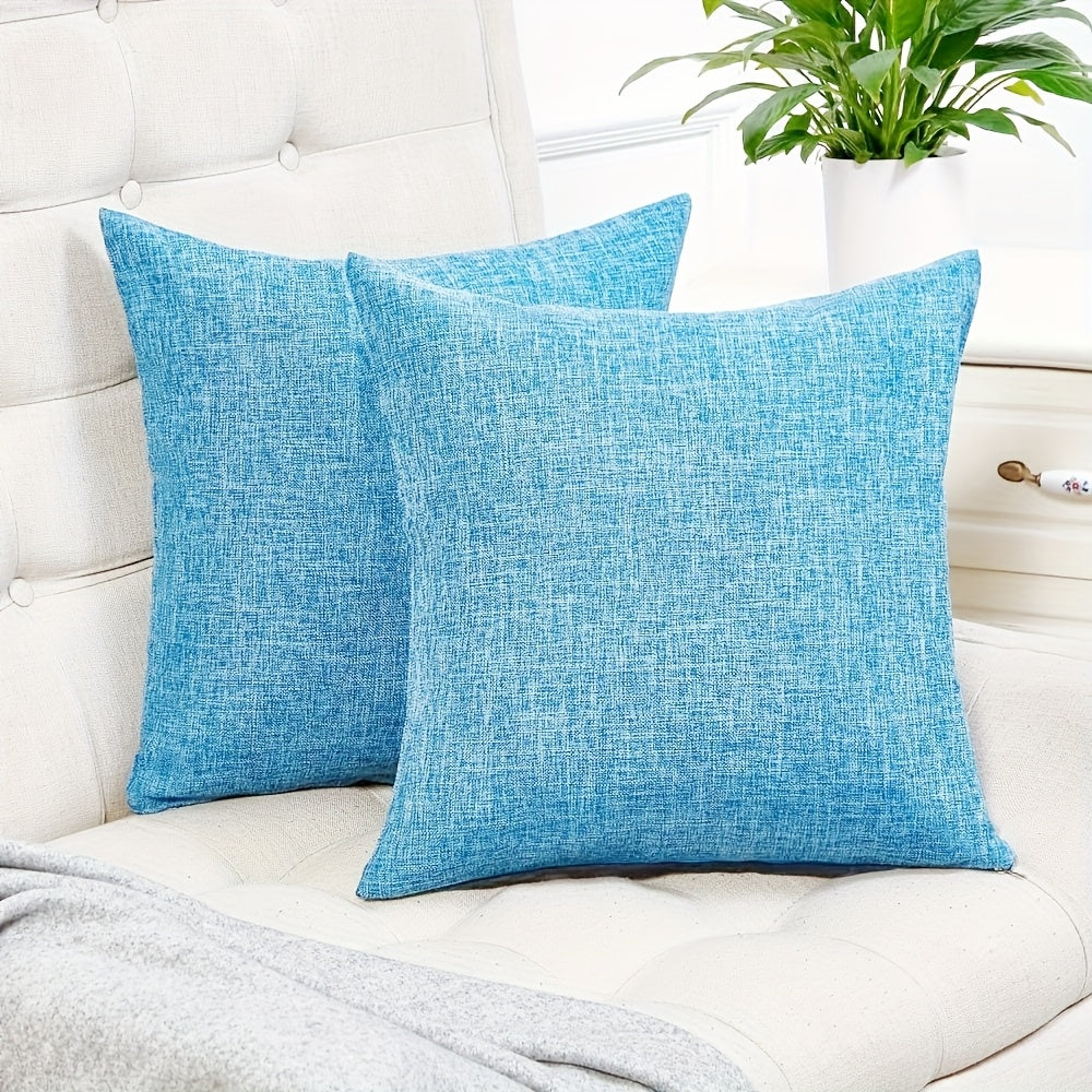 Set of 2 Solid Linen Cushion Covers – 45x45cm
