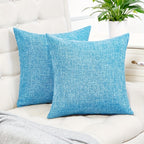 Set of 2 Solid Linen Cushion Covers – 45x45cm