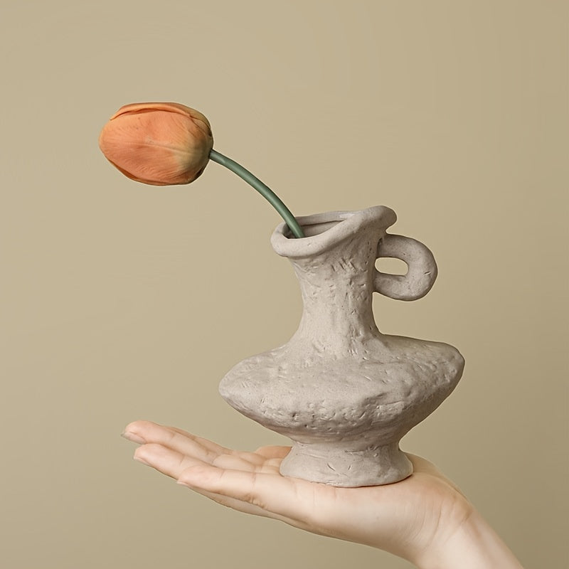 Handcrafted Textured Decorative Ceramic Vase