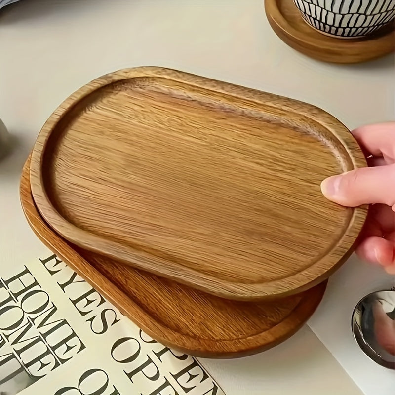 Japanese-Style Oval Wooden Tray